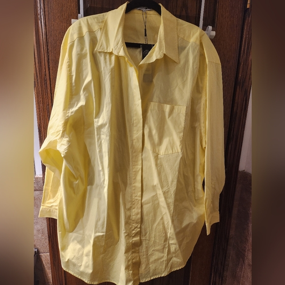 Fashion Nova Tops - Yellow Oversized Blouse